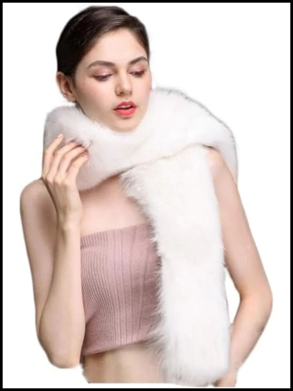 Faux Fur Scarf Collar Stole Shawl Wrap Women's Extra Large Winter